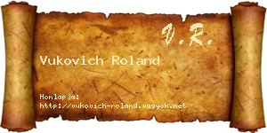 Vukovich Roland névjegykártya